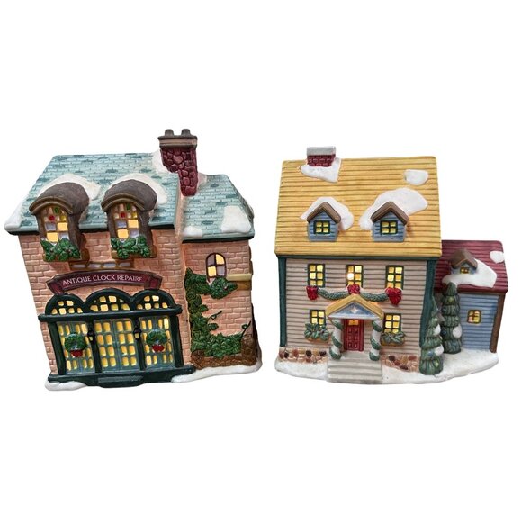Grandeur Noel Illuminated House Clock Repair Shop 12 Accessory Piece Village - Picture 2 of 9